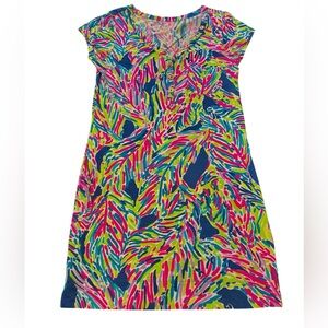 Lilly Pulitzer Palmira Dress in Indigo Palm Reader Sz Small EUC